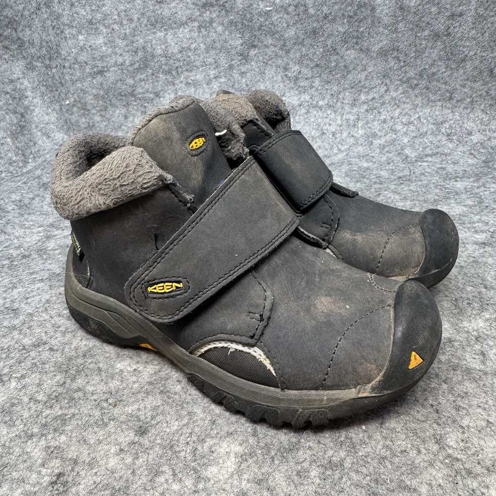 Keen Waterproof Hiking Boots Boys Size 11 Fleece Lined‎ Gray Winter Winter